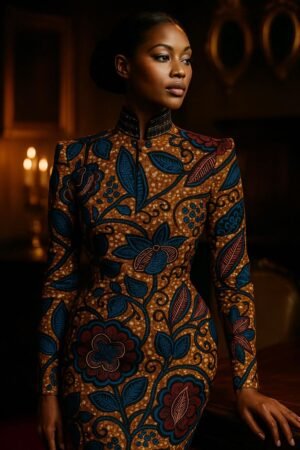 Royal Kente Midi Dress