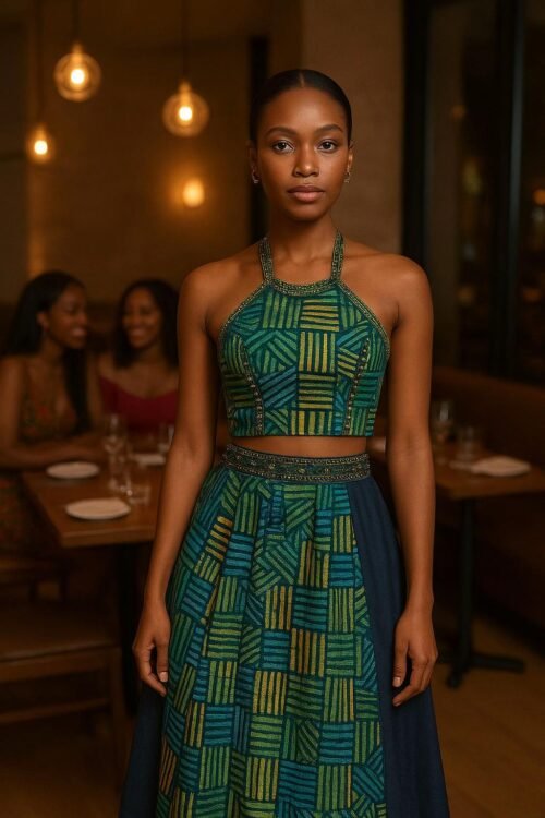 Royal Kente Midi Dress