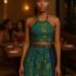 Royal Kente Midi Dress